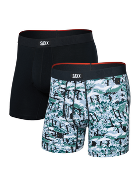 SAXX Saxx Vibe Xtra Soft Comfort Boxer Brief Fly 2Pk | Snow Shadow/Black