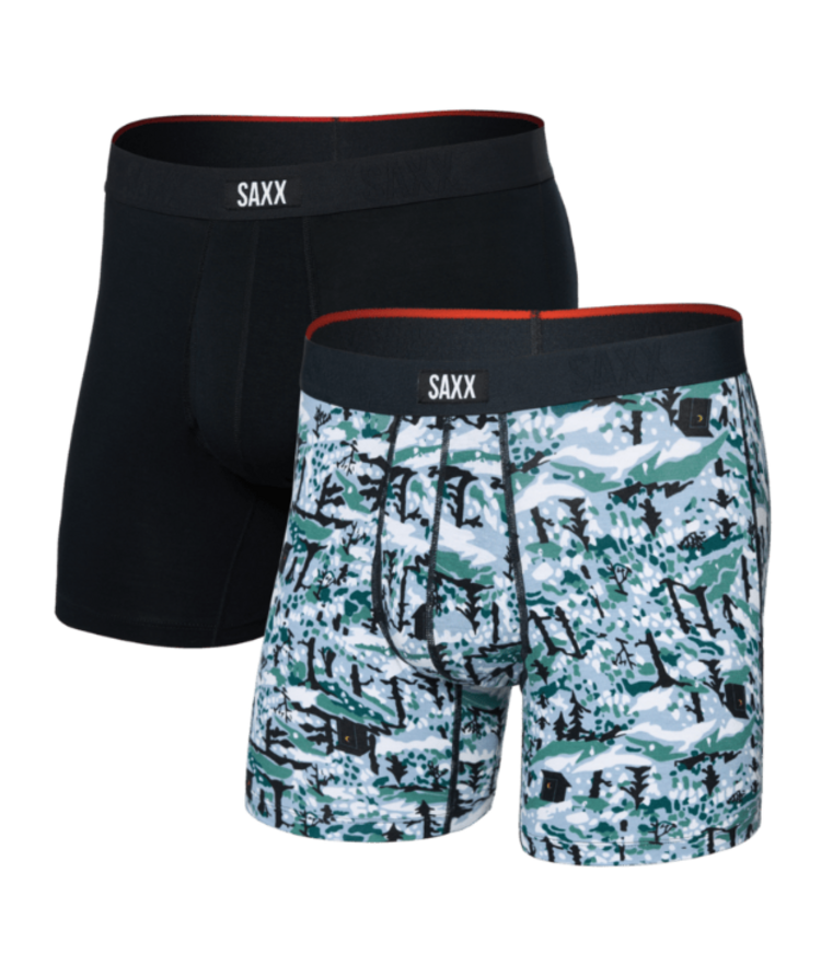SAXX Saxx Vibe Xtra Soft Comfort Boxer Brief Fly 2Pk | Snow Shadow/Black