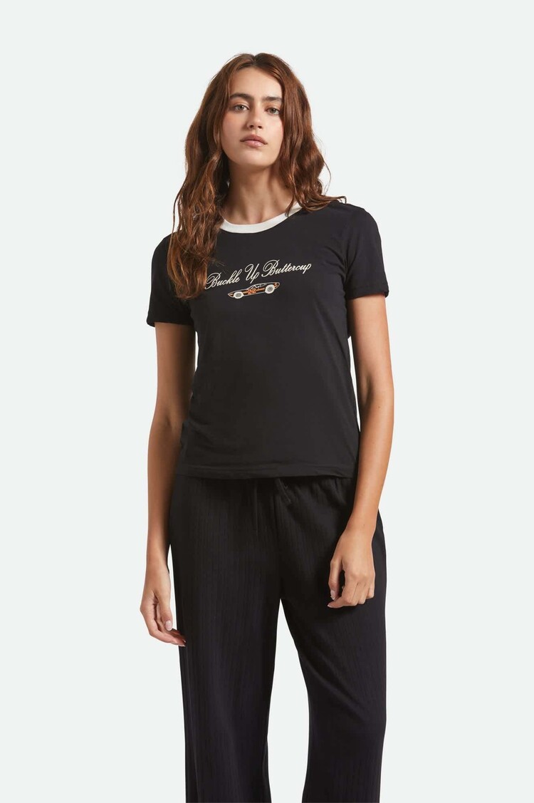 Brixton Brixton Buckle Up Fitted Crew Tee (Womens) | Black/White