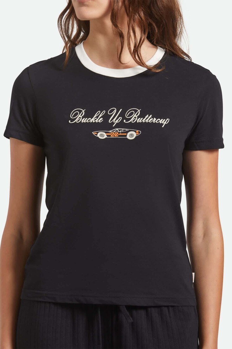 Brixton Brixton Buckle Up Fitted Crew Tee (Womens) | Black/White