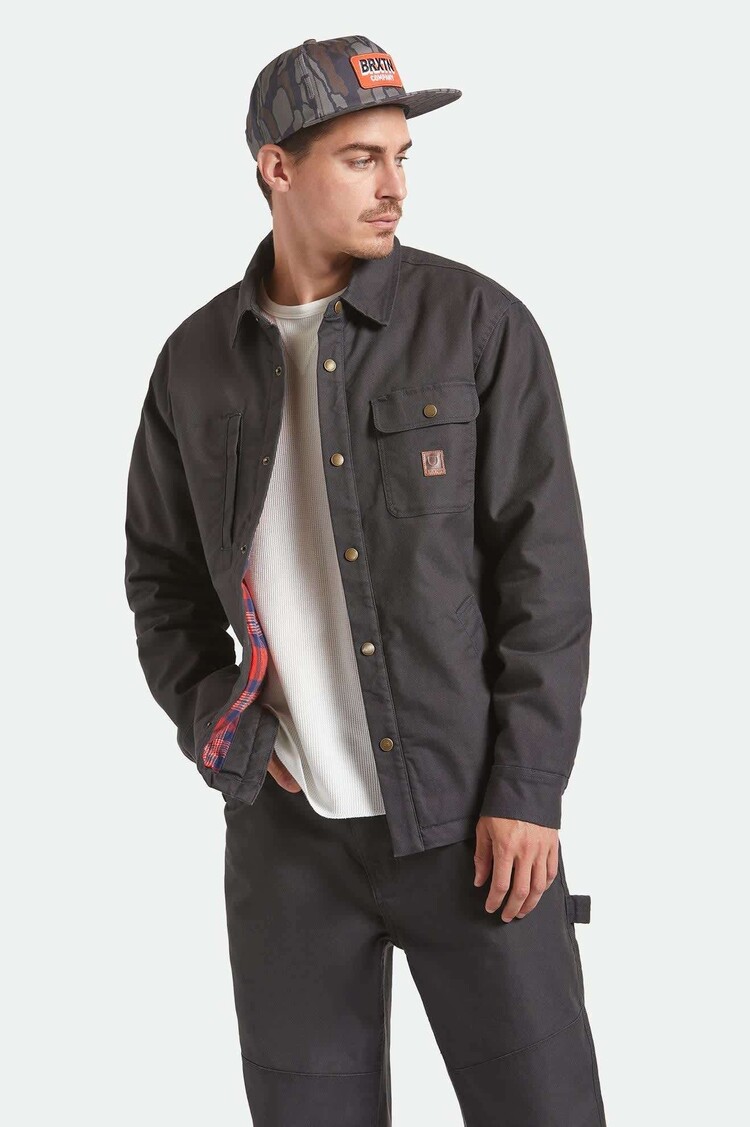 Brixton Brixton Builders Stretch Lined Jkt (Mens) | Washed Black/Red