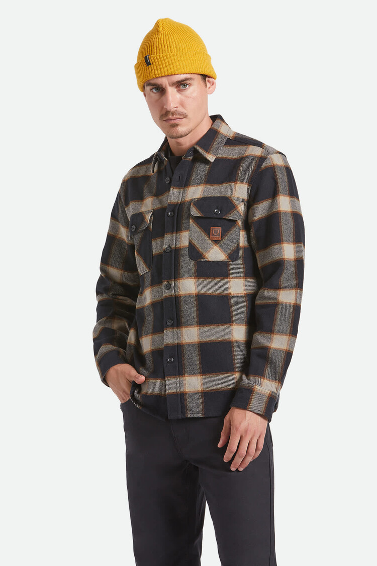 Brixton Brixton Bowery Heavy Weight L/S Flannel (Mens) | Black/Cream