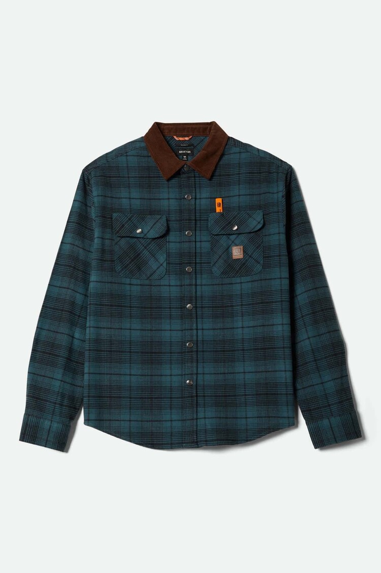 Brixton Brixton Builders Bowery Perf Flannel (Mens) | Night Sage/Black