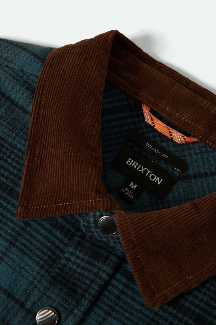 Brixton Brixton Builders Bowery Perf Flannel (Mens) | Night Sage/Black
