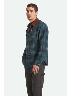 Brixton Brixton Builders Bowery Perf Flannel (Mens) | Night Sage/Black