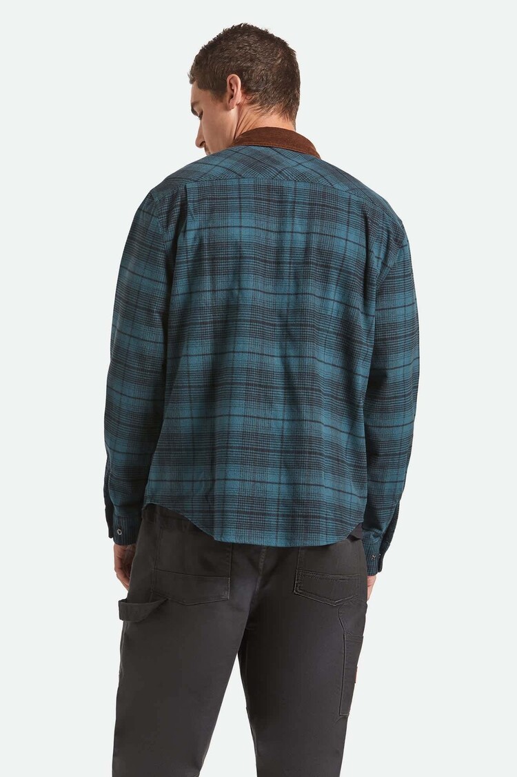 Brixton Brixton Builders Bowery Perf Flannel (Mens) | Night Sage/Black