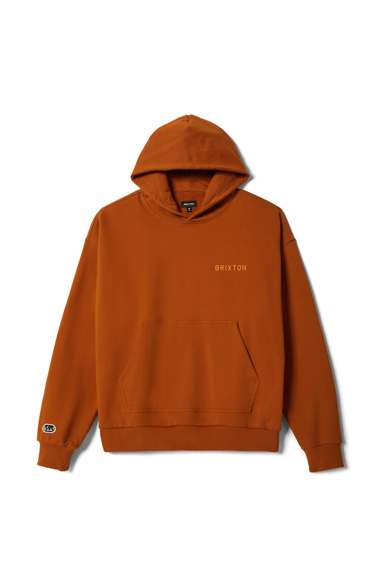 Brixton Brixton Embroidered Heavy Weight Hood (Mens) | Rustic Caramel