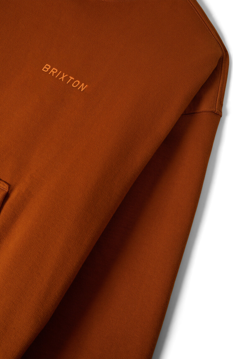 Brixton Brixton Embroidered Heavy Weight Hood (Mens) | Rustic Caramel