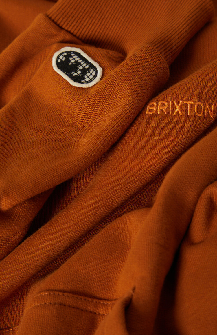 Brixton Brixton Embroidered Heavy Weight Hood (Mens) | Rustic Caramel