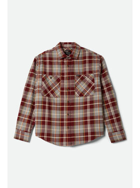 Brixton Brixton Vintage Wash Flannel (Mens) | Maroon Red/Beige/Green