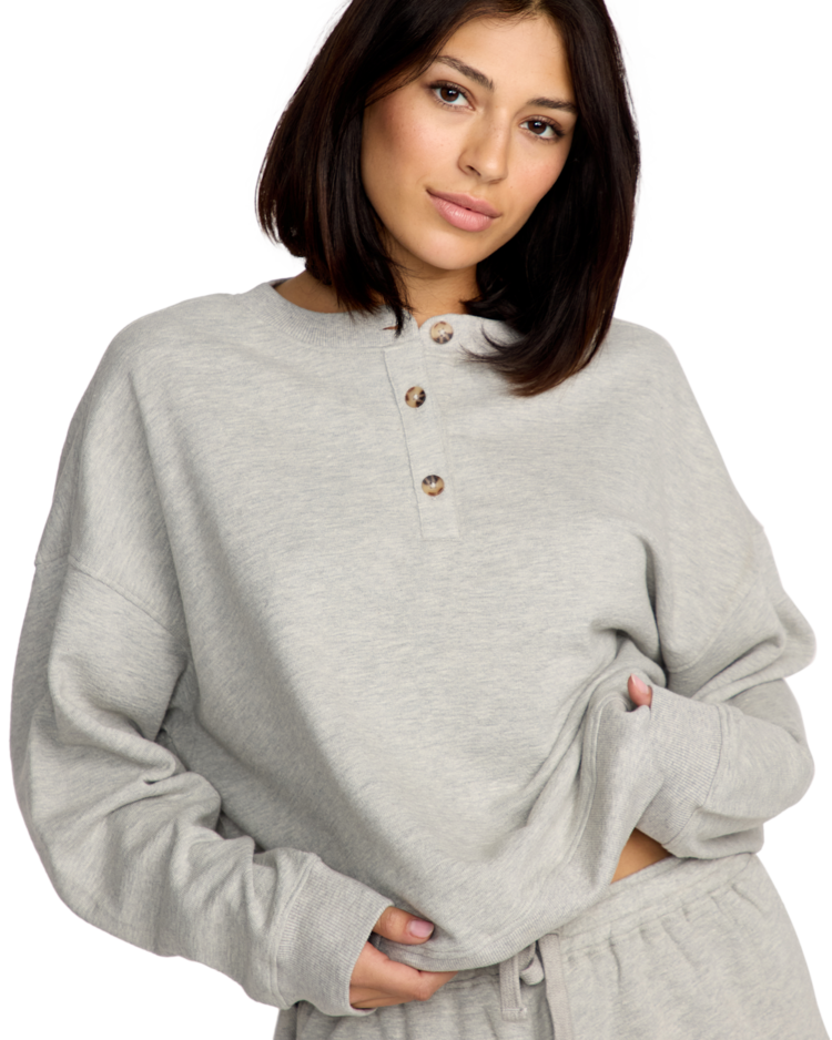 Volcom Volcom Lived In Fleece Henley (Womens) | Heather Grey