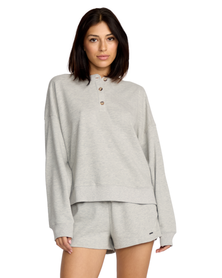 Volcom Volcom Lived In Fleece Henley (Womens) | Heather Grey