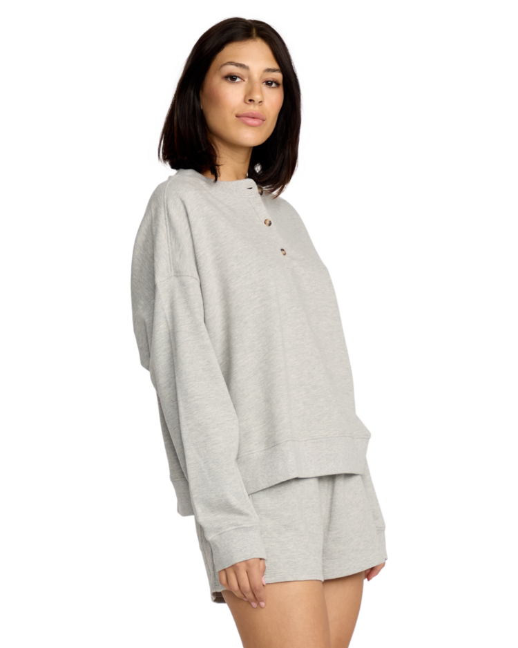 Volcom Volcom Lived In Fleece Henley (Womens) | Heather Grey
