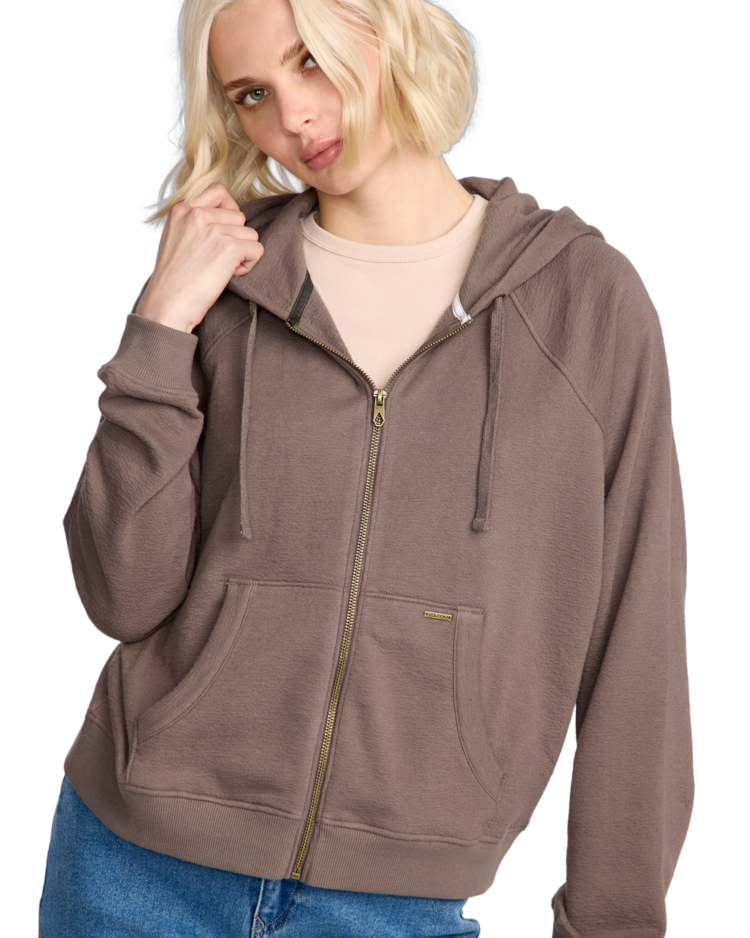 Volcom Volcom Lived In Fleece Zip (Womens) | Black Plum