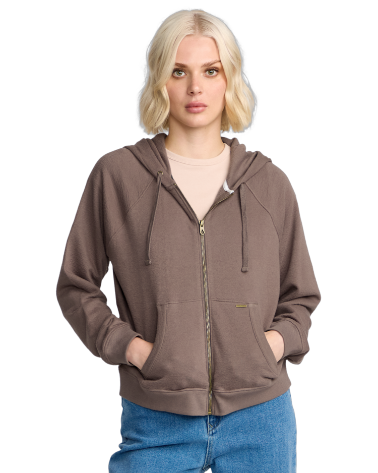 Volcom Volcom Lived In Fleece Zip (Womens) | Black Plum