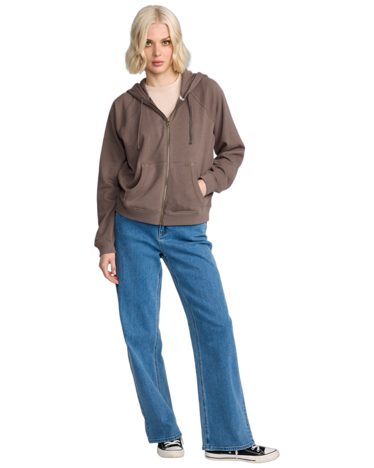 Volcom Volcom Lived In Fleece Zip (Womens) | Black Plum