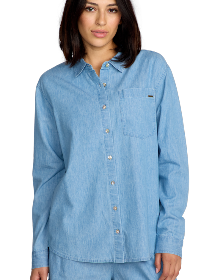 Volcom Volcom Lived In Button Up (Womens) | Chambray
