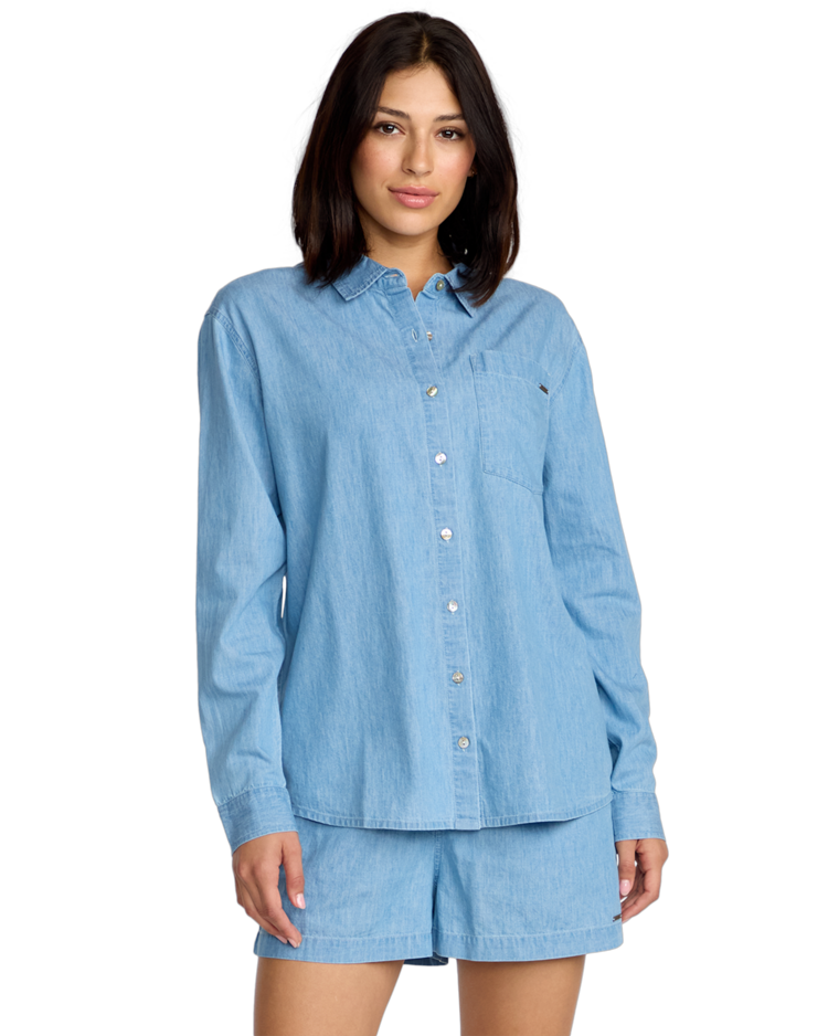 Volcom Volcom Lived In Button Up (Womens) | Chambray