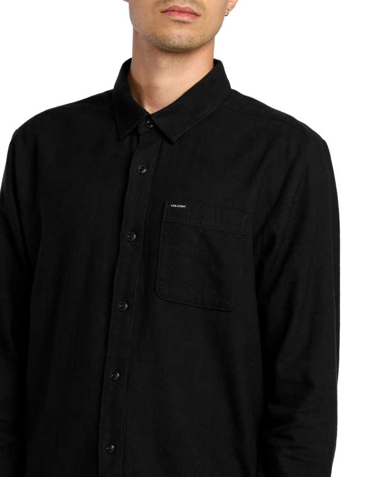 Volcom Volcom Caden Solid Ls (Mens) | Antique Black
