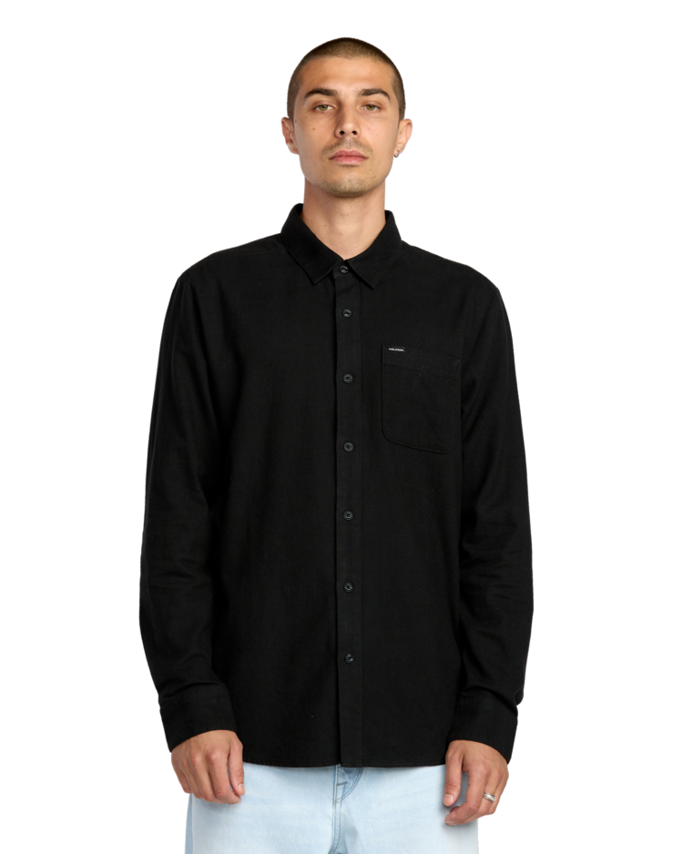 Volcom Volcom Caden Solid Ls (Mens) | Antique Black