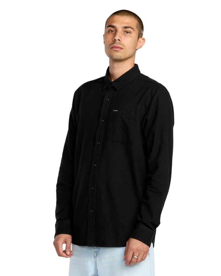Volcom Volcom Caden Solid Ls (Mens) | Antique Black