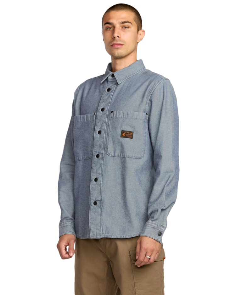 Volcom Volcom Levelstone Ls (Mens) | Blue Wash