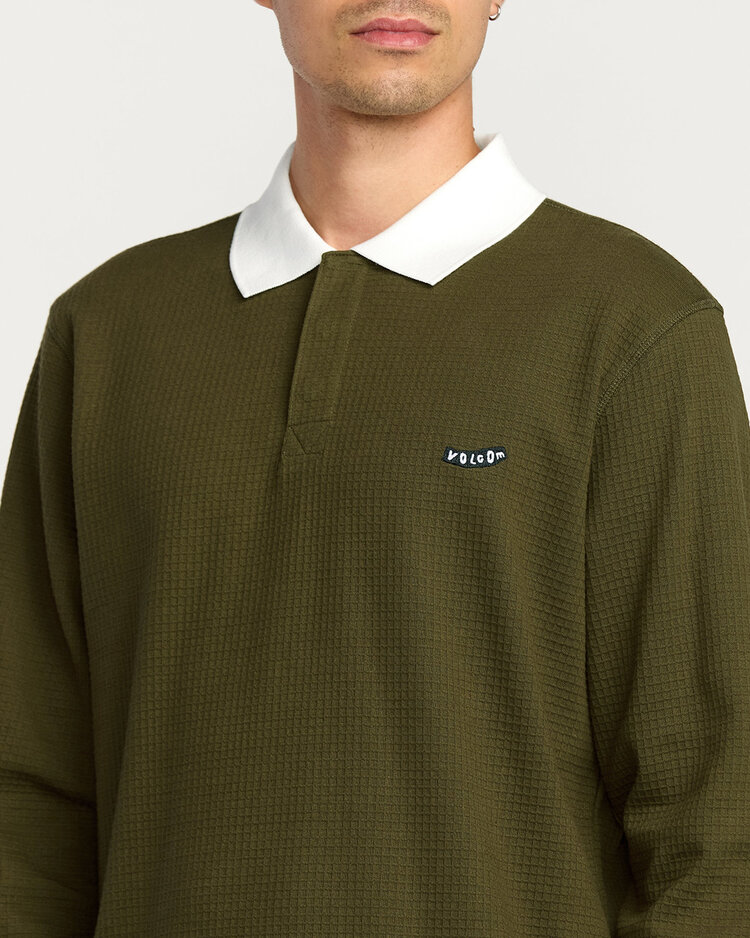 Volcom Volcom Curbstone Polo Ls (Mens) | Sage Leaf