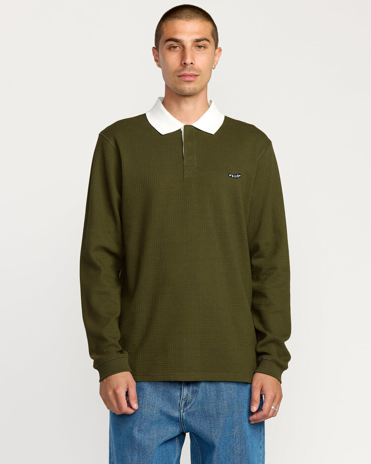 Volcom Volcom Curbstone Polo Ls (Mens) | Sage Leaf