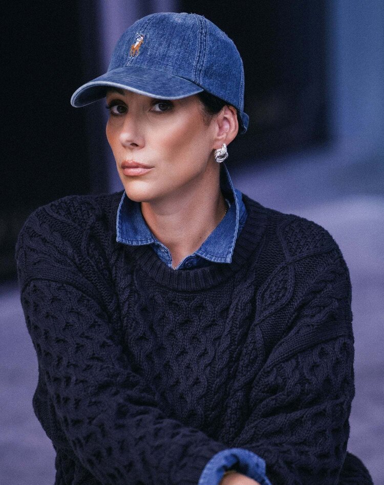 Brunette Brunette Irish Cable Oversized Sweater | Navy