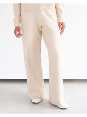 Brunette Brunette Knitted Wide Leg Pant | Oatmeal Melange