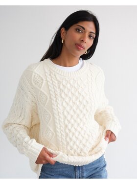 Brunette Brunette Irish Cable Oversized Sweater | Cream