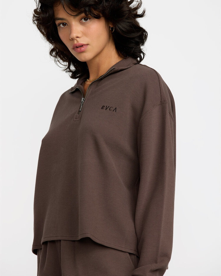 RVCA Rvca Glory Waffle Pullover (Womens) | Bear Brown