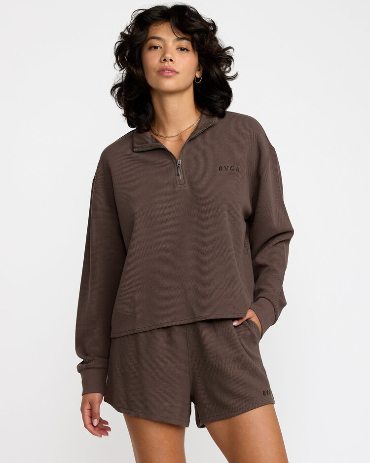 RVCA Rvca Glory Waffle Pullover (Womens) | Bear Brown