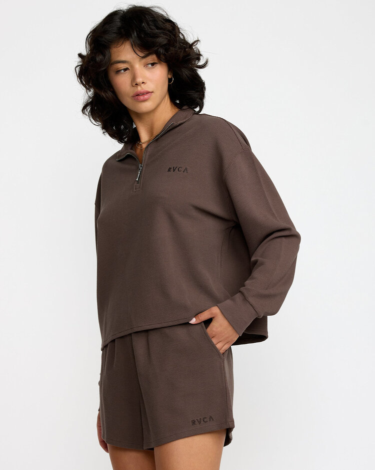 RVCA Rvca Glory Waffle Pullover (Womens) | Bear Brown