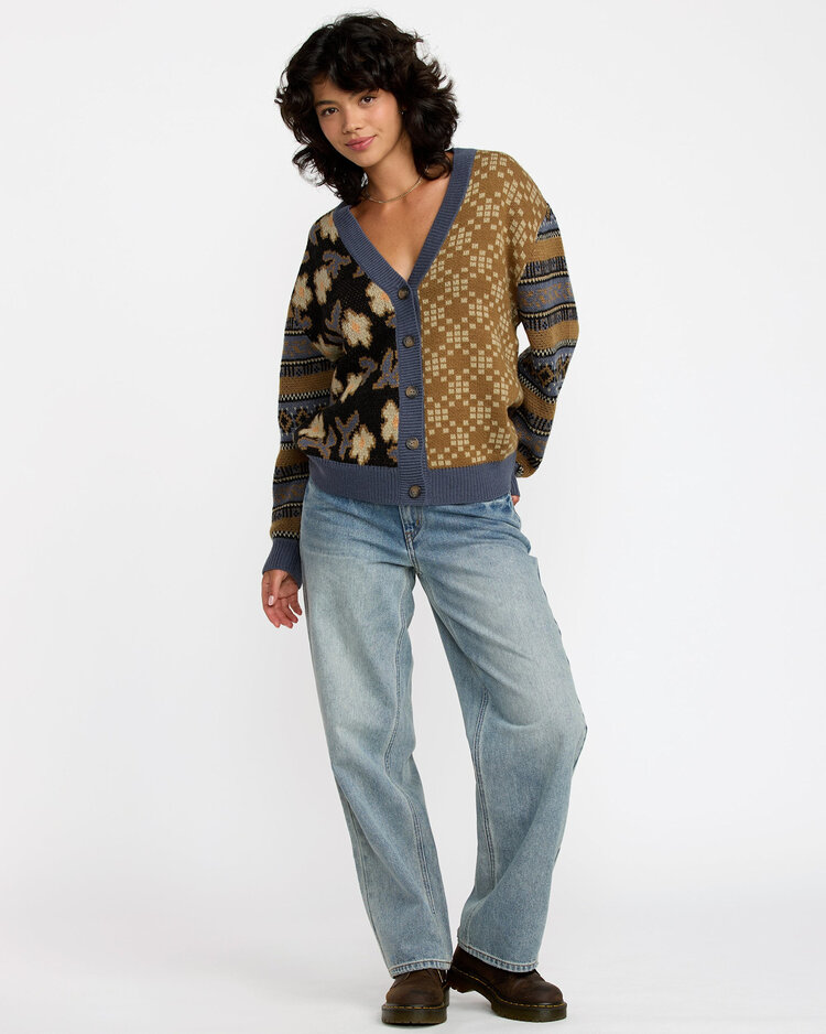 RVCA Rvca Lumen Cardigan (Womens) | Stone Blue
