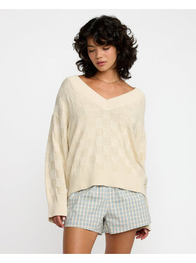 RVCA Rvca Harmony V Neck Sweater (Womens) | Sand