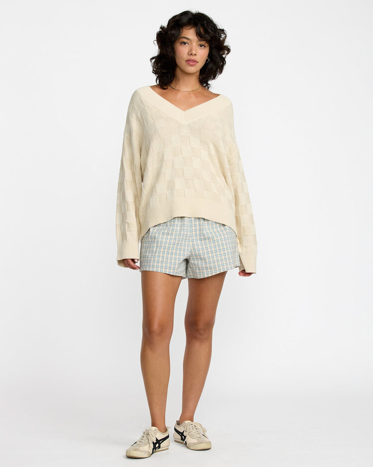 RVCA Rvca Harmony V Neck Sweater (Womens) | Sand