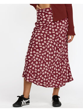 RVCA Rvca Annika Midi Skirt (Womens) | Cranberry
