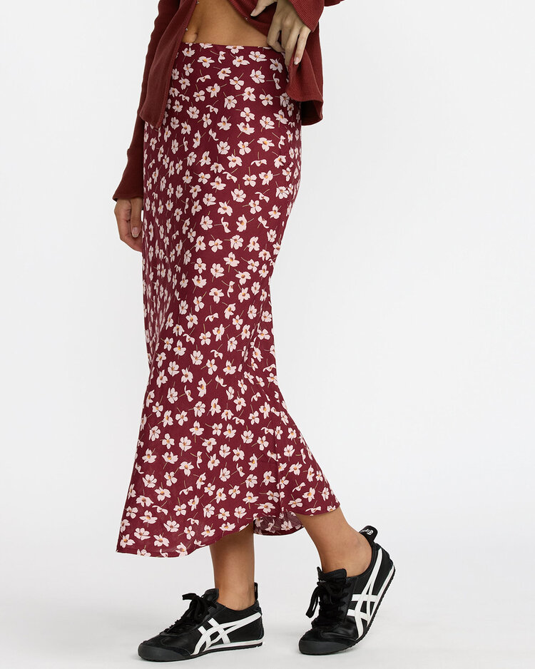 RVCA Rvca Annika Midi Skirt (Womens) | Cranberry