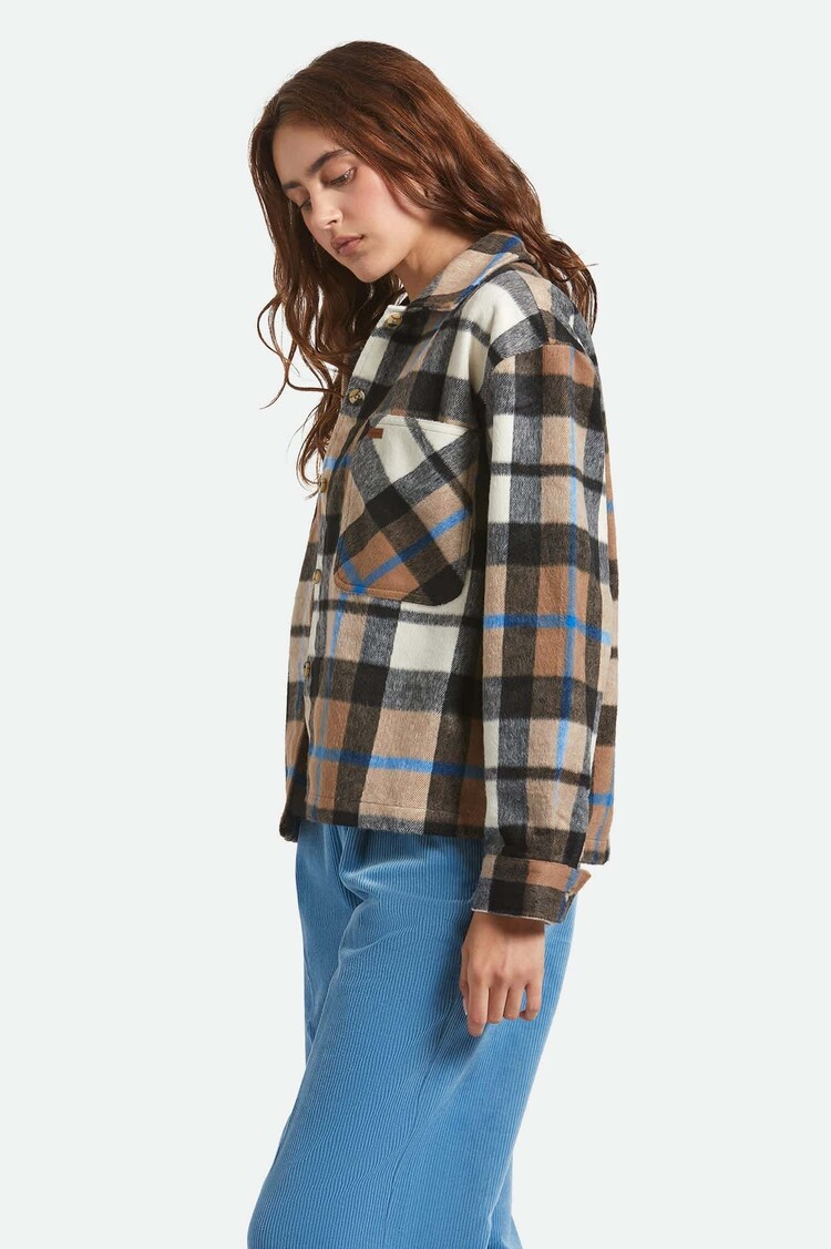 Brixton Brixton Bowery Soft Brushed Flannel (Womens) | Washed Black/Sand