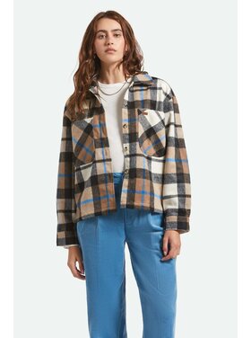 Brixton Brixton Bowery Soft Brushed Flannel (Womens) | Washed Black/Sand