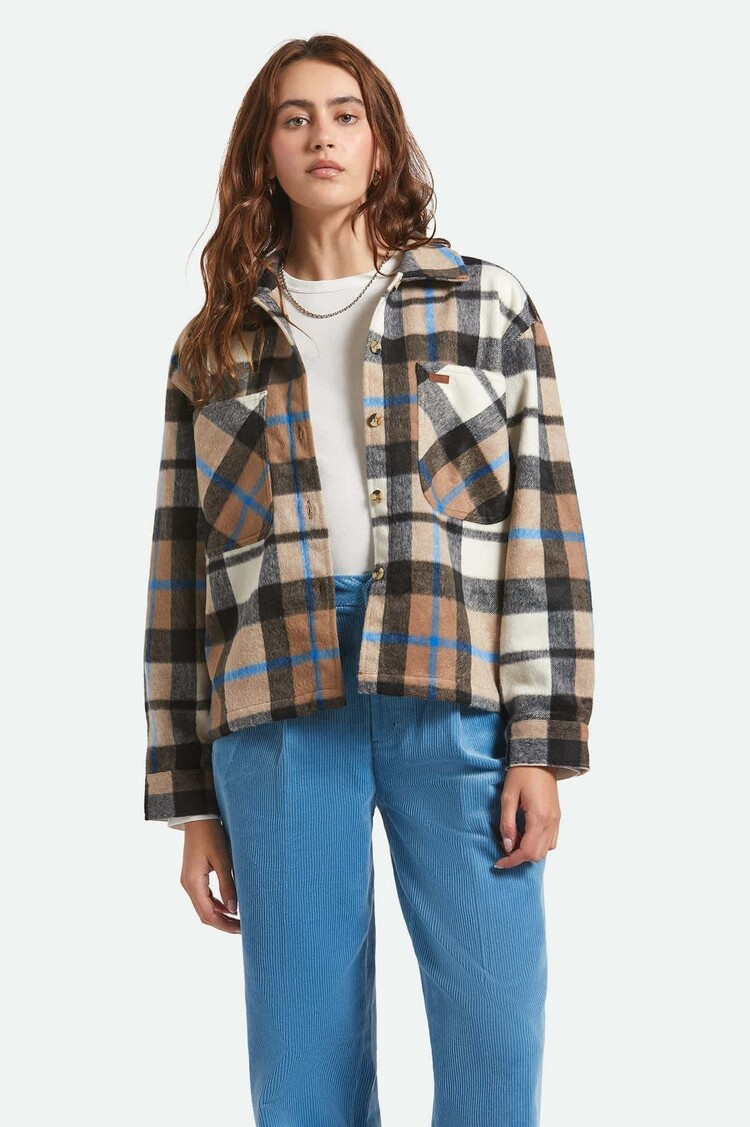 Brixton Brixton Bowery Soft Brushed Flannel (Womens) | Washed Black/Sand