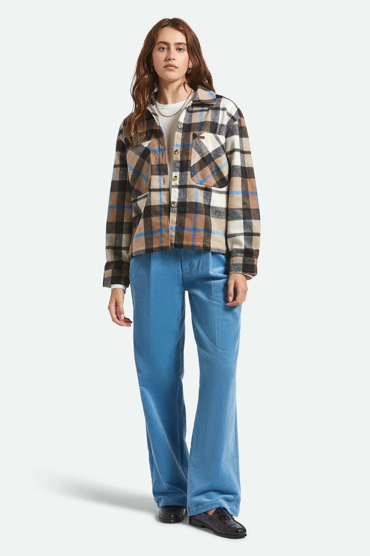 Brixton Brixton Bowery Soft Brushed Flannel (Womens) | Washed Black/Sand