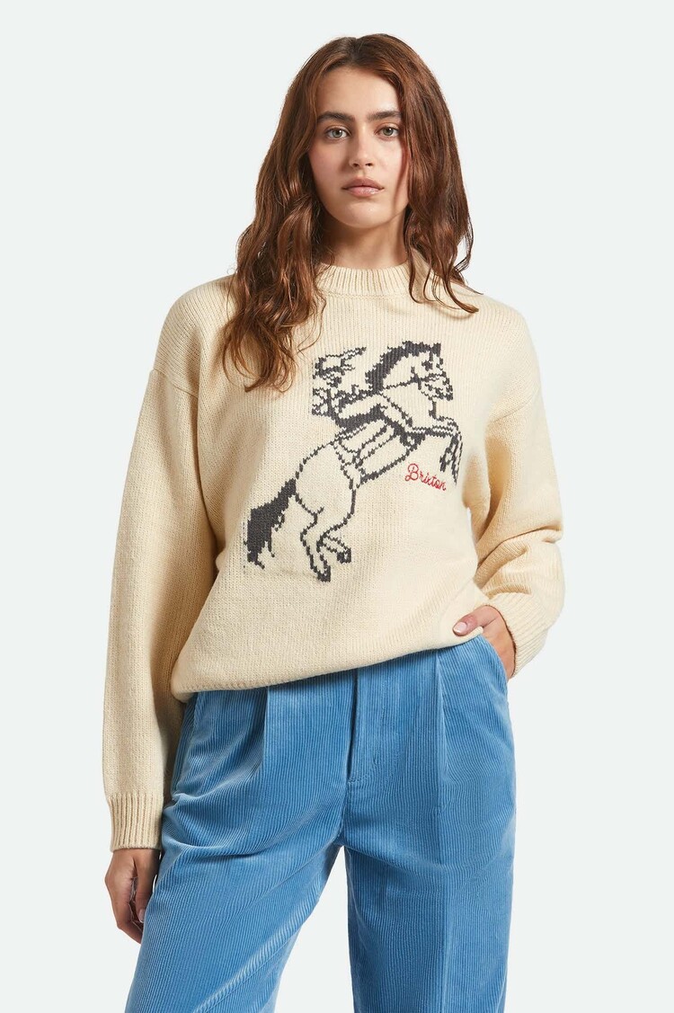 Brixton Brixton Ranching Club Crew Sweater (Womens) | Whitecap
