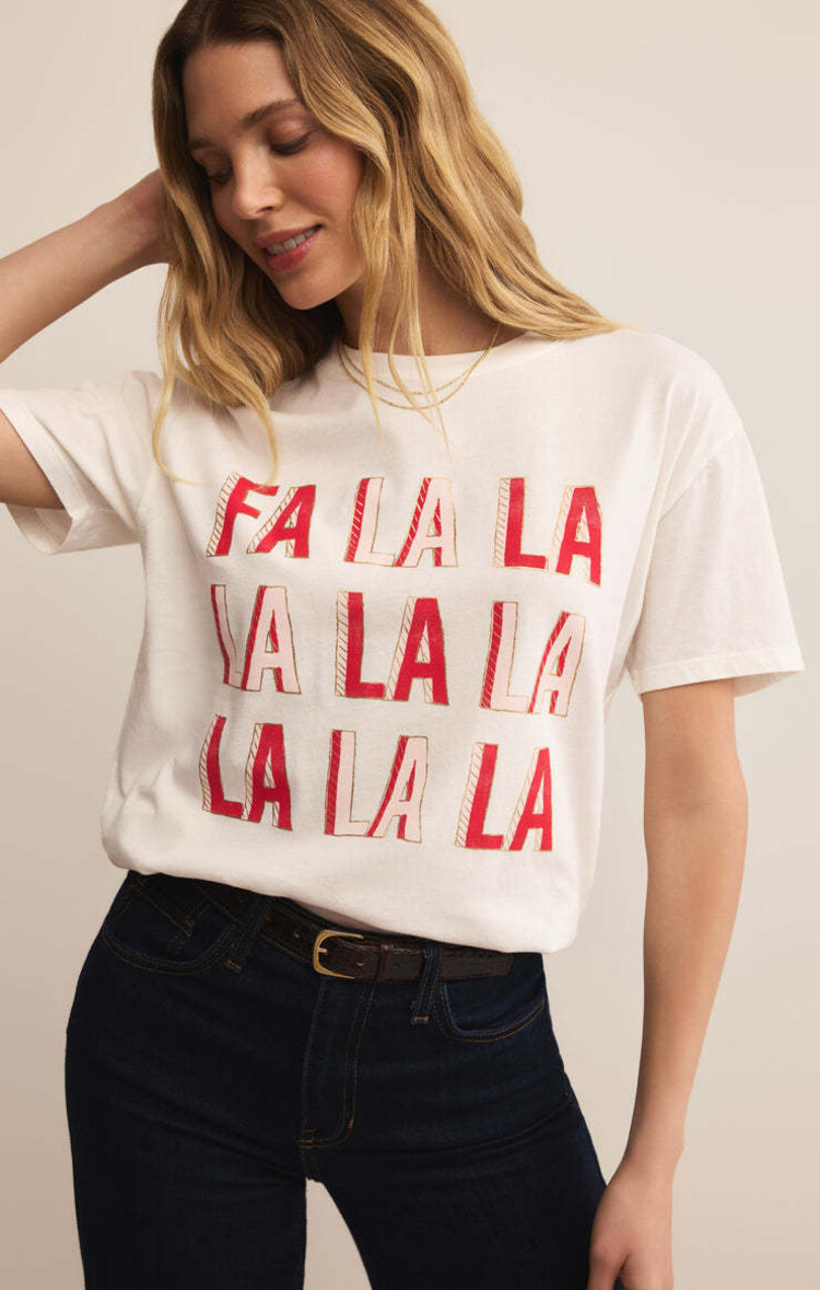 Z Supply Z Supply Falalala Boyfriend Tee | Sea Salt