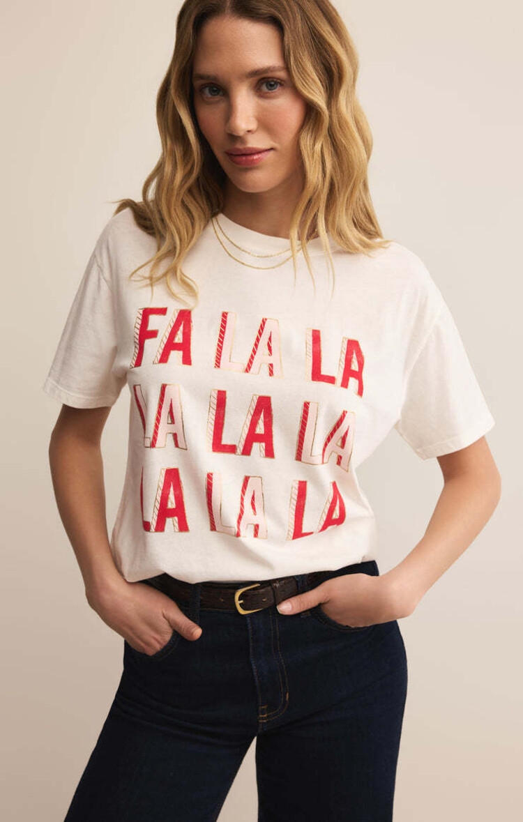 Z Supply Z Supply Falalala Boyfriend Tee | Sea Salt