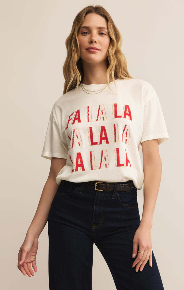 Z Supply Z Supply Falalala Boyfriend Tee | Sea Salt