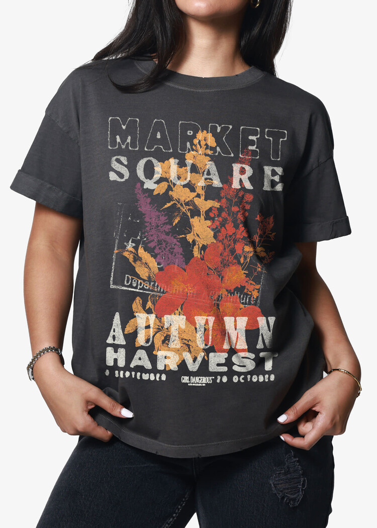 Girl Dangerous Girl Dangerous Market Square Bf Tee (Womens) | Vintage Black