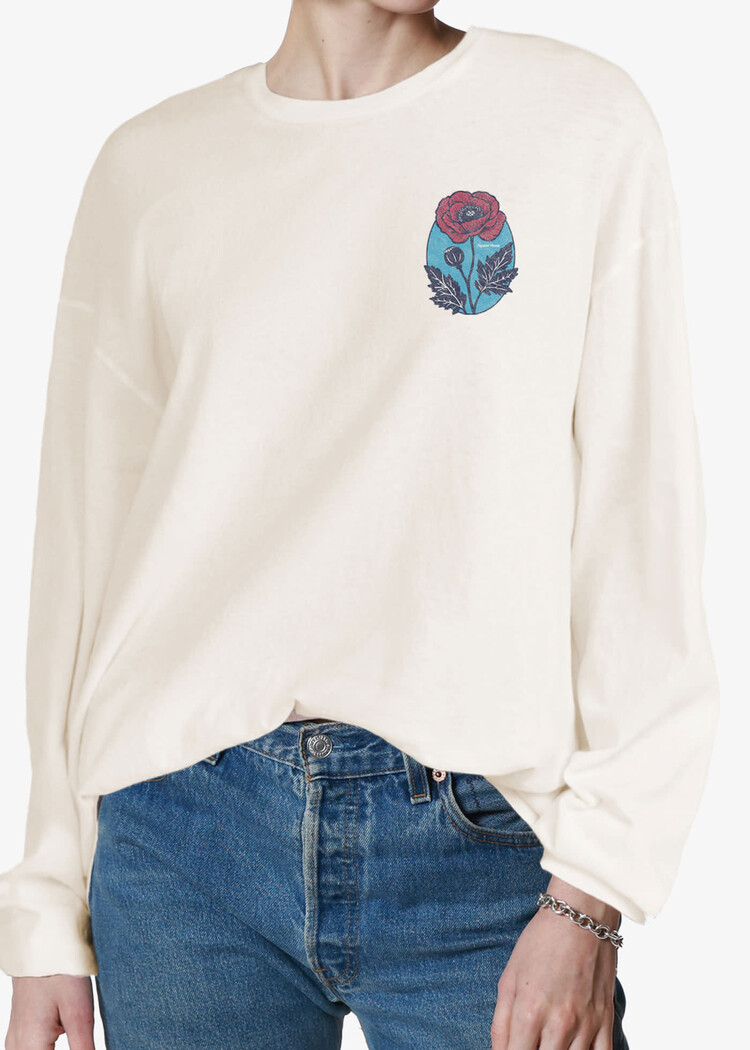 Girl Dangerous Girl Dangerous Brooklyn Flower Dist. L/S Tee (Womens) | White