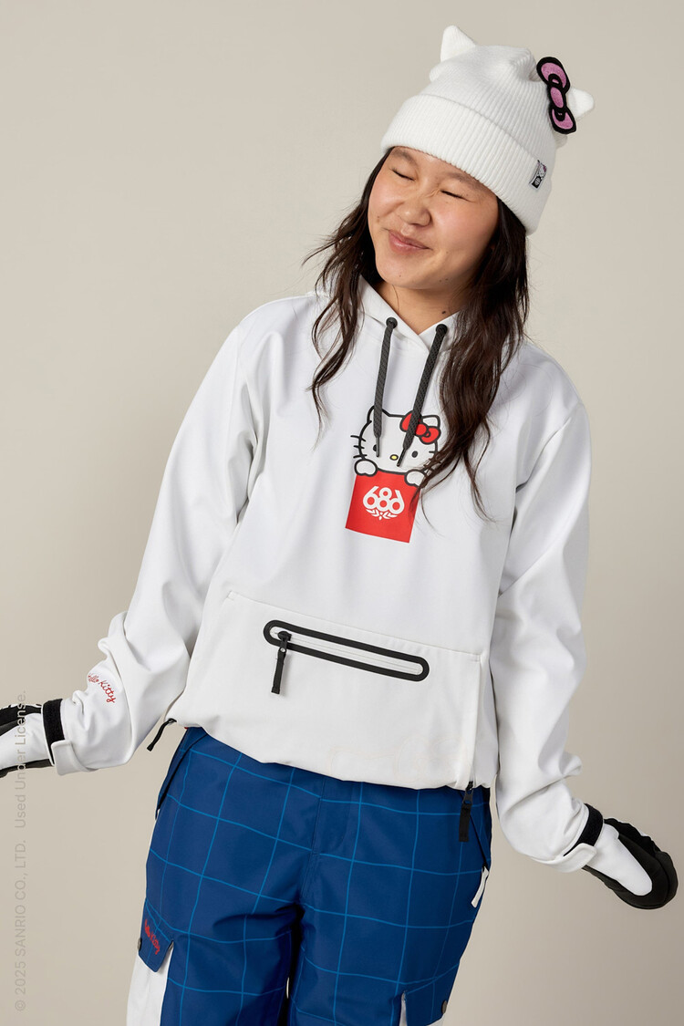 686 686 Waterproof Hoody (Womens) 2026 | Hello Kitty White
